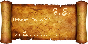 Hohner Enikő névjegykártya